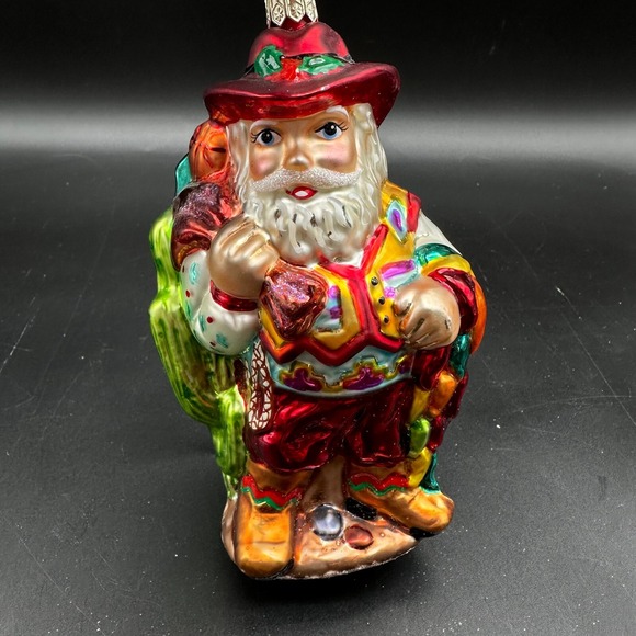 2000 CHRISTOPHER RADKO COWBOY SANTA 5.5" ORNAMENT BD C0-QVC-2 TEXAS WILD WEST - Picture 2 of 16